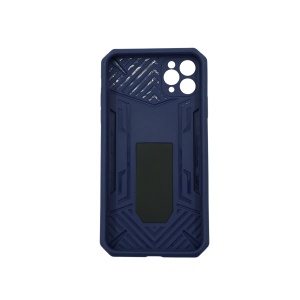 Husa de protectie Flippy compatibila cu Apple iPhone 11Pro Defender Model 4 cu suport, Albastru inchis - Img 2