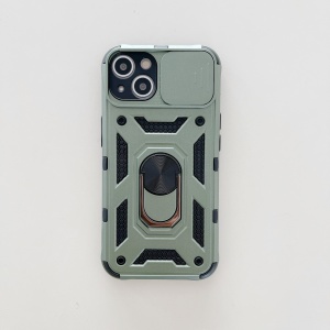 Husa de protectie Flippy compatibila cu Apple iPhone 13 Defender Model 4 cu suport,Verde - Img 3