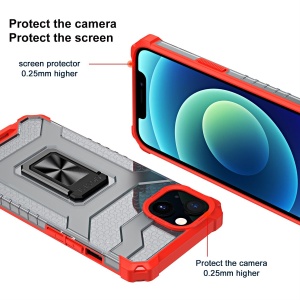 Husa de protectie Flippy compatibila cu Apple iPhone 13 Mini Acrylic Armor cu suport Rosu - Img 5