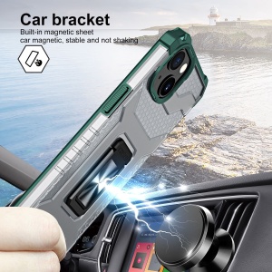 Husa de protectie Flippy compatibila cu Apple iPhone 13 Mini Acrylic Armor cu suport Verde Inchis - Img 5