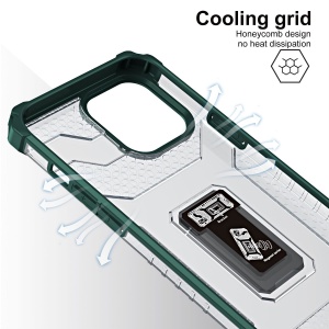 Husa de protectie Flippy compatibila cu Apple iPhone 13 Pro Acrylic Armor cu suport Verde Inchis - Img 5