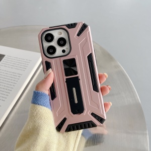 Husa de protectie Flippy pentru Apple iPhone 13 Defender Sergeant Brave cu suport,Roz Auriu - Img 3