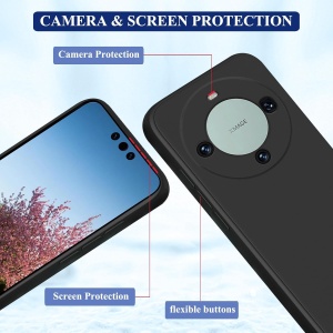Husa de Protectie, Flippy, pentru Huawei Mate 60 Pro, Liquid Silicone, cu Microfibra pe Interior, Protectie Antisoc, Compatibil Incarcare Wireless, Negru - Img 6