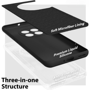 Husa de Protectie, Flippy, pentru OnePlus 11 5G, Liquid Silicone, cu Microfibra pe Interior, Protectie Antisoc, Compatibil Incarcare Wireless, Negru - Img 5