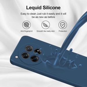 Husa de Protectie, Flippy, pentru OnePlus 12 5G, Liquid Silicone, cu Microfibra pe Interior, Protectie Antisoc, Compatibil Incarcare Wireless, Albastru - Img 5