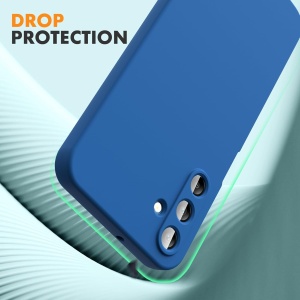 Husa de Protectie, Flippy, pentru Samsung Galaxy A15, Liquid Silicone, cu Microfibra pe Interior, Protectie Antisoc, Compatibil Incarcare Wireless, Albastru - Img 4