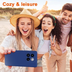 Husa de Protectie, Flippy, pentru Xiaomi 14, Liquid Silicone, cu Microfibra pe Interior, Protectie Antisoc, Compatibil Incarcare Wireless, Albastru - Img 2
