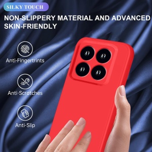 Husa de Protectie, Flippy, pentru Xiaomi 14, Liquid Silicone, cu Microfibra pe Interior, Protectie Antisoc, Compatibil Incarcare Wireless, Rosu - Img 7