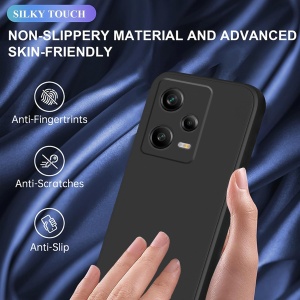 Husa de Protectie, Flippy, pentru Xiaomi Redmi Note 12 Pro 5G, Liquid Silicone, cu Microfibra pe Interior, Protectie Antisoc, Compatibil Incarcare Wireless, Negru - Img 3