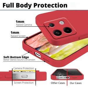 Husa de Protectie, Flippy, pentru Xiaomi Redmi Note 13 Pro 5G, Liquid Silicone, cu Microfibra pe Interior, Protectie Antisoc, Compatibil Incarcare Wireless, Rosu - Img 4