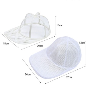 Husa de Spalare Sapca, Flippy, pentru Masina de Spalat, din Poliester, Circumferinta 53 cm, cu Fermoar, cu Suport Sapca, Alb - Img 4