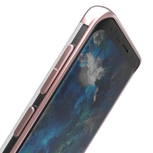 Husa Huawei P20 Lite Transparent cu Margini Roz-Aurii - Img 2
