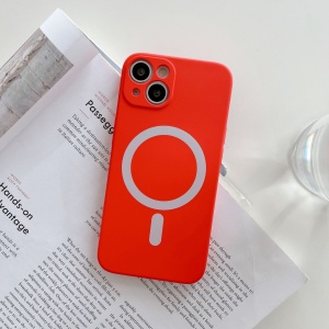 Husa MagSafe pentru Apple iPhone 12, Silicon, Protectie pentru camera, Magnetica, Incarcare Wireless, Flippy, Rosu - Img 3