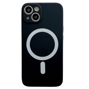 Husa MagSafe pentru Apple iPhone 13, Silicon, Protectie pentru camera, Magnetica, Incarcare Wireless, Flippy, Negru
