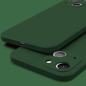 Husa pentru Apple iPhone 14 Flippy, Liquid Silicone, cu Microfibra pe interior, Protectie Antisoc, Dark Green, Verde inchis - Img 3