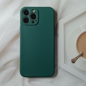 Husa pentru Apple iPhone 14 Plus Flippy, Liquid Silicone, cu Microfibra pe interior, Protectie Antisoc, Dark Green, Verde inchis - Img 6