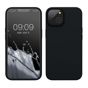 Husa pentru Apple iPhone 14 Plus Flippy, Liquid Silicone, cu Microfibra pe interior, Protectie Antisoc, Negru - Img 1
