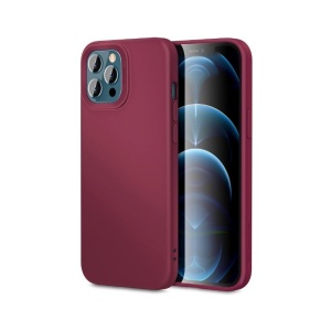 Husa pentru Apple iPhone 14 Plus Flippy, Liquid Silicone, cu Microfibra pe interior, Protectie Antisoc, Wine red, Claret - Img 1