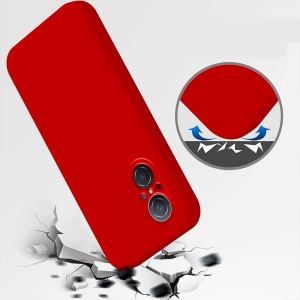 Husa pentru Huawei NOVA 9 SE, Flippy, Liquid Silicone, cu Microfibra pe interior, Protectie Antisoc, Rosu - Img 4