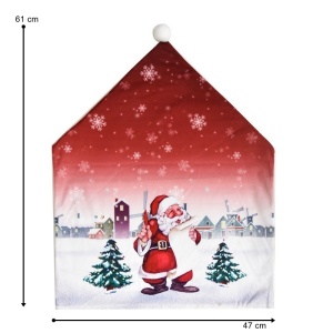 Husa pentru scaun Flippy, tematica Craciun, material textil/poliester, 61 x 47 cm, rosu - Img 5