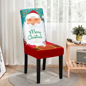 Husa pentru scaun, Flippy, Tematica Craciun, Model 3 Merry Christmas, Alb/Albastru - Img 3