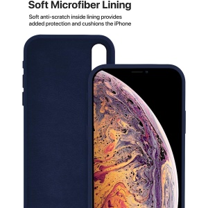 Husa protectie compatibila cu Apple iPhone XS Liquid Silicone Case Albastru inchis - Img 8