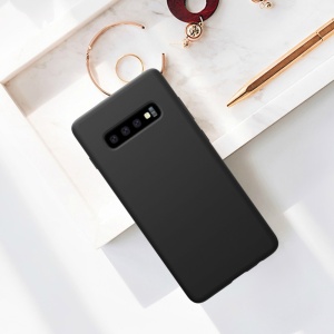 Husa protectie compatibila cu Samsung S10 Plus Liquid Silicone Case Albastru inchis - Img 9