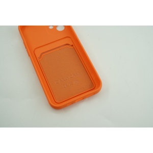 Husa protectie cu suport card compatibila cu Samsung A72 Portocaliu - Img 3