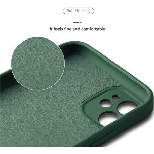 Husa protectie Flippy compatibila cu Apple iPhone 12 Mini Liquid Silicone Ring cu suport rotativ Verde - Img 3