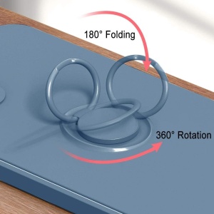 Husa protectie Flippy compatibila cu Apple iPhone 12 Pro Max Liquid Silicone Ring cu suport rotativ Albastru deschis - Img 5