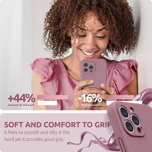 Husa protectie Flippy compatibila cu Apple iPhone 13 Pro Max Liquid Silicone Mov - Img 10