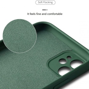 Husa protectie Flippy compatibila cu Samsung A21S Liquid Silicone Ring cu suport rotativ Verde - Img 4