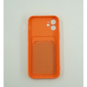 Husa protectie Flippy cu suport card compatibila cu Apple iPhone 12 Pro Max Portocaliu - Img 4