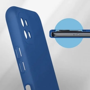 Husa protectie Flippy pentru Samsung A22 5G Liquid Silicone Albastru Inchis - Img 5