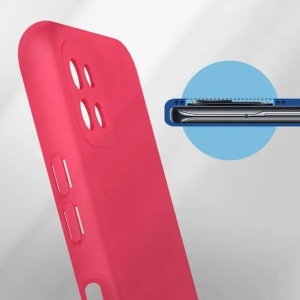 Husa protectie Flippy pentru Samsung A22 5G Liquid Silicone Roz Fuchsia/Roz - Img 4