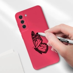 Husa protectie Flippy pentru Samsung S21 FE Liquid Silicone Fuchsia/Roz - Img 3