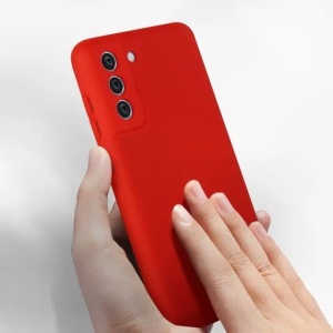 Husa protectie Flippy pentru Samsung S21 FE Liquid Silicone Rosu - Img 8
