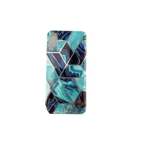 Husa protectie pentru Apple iPhone X/XS Soft IMD TPU Marble Geometric Albastru - Img 2