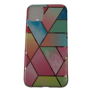 Husa protectie pentru Samsung A51 Soft IMD TPU Marble Geometric Roz - Img 1