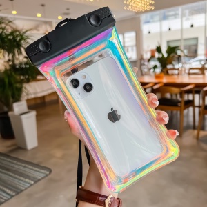 Husa subacvatica Holografica Waterproof Flippy, Snowproof, Universala, Impermeabila, cu Snur, pentru telefon sau documente, Negru - Img 2