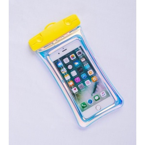 Husa subacvatica Holografica Waterproof Flippy, Snowproof, Universala, Impermeabila, cu Snur, pentru telefon sau documente, Galben - Img 4