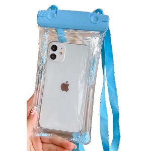 Husa subacvatica Waterproof Flippy, Snowproof, Universala, Senzoriala, cu Snur, pentru telefon sau documente, Bleu - Img 1