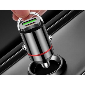 Incarcator Auto 2 in 1, Flippy, Port USB Fast Charge QC3.0 si Type C, PD 30W, Negru - Img 4