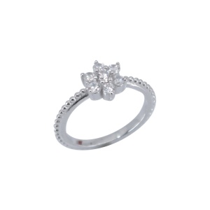 Inel Argint 925 Floare cu Zirconii, Marime 54