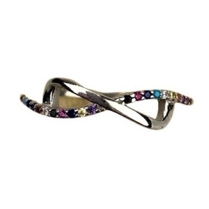 Inel Argint 925, Infinit Mare cu Zirconiu Colorat M 56 - Img 1