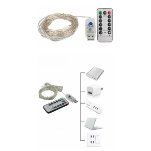 Instalatie Craciun, 10 metri, 100 LED-uri, USB, Telecomanda cu 8 functii, Multicolor, Flippy - Img 2