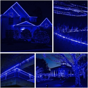Instalatie Craciun, 2 m, 48 Led-uri, Furtun Luminos, Albastru, Transformator, 8 jocuri de lumini, Sectionabila, 220 V, Flippy - Img 2