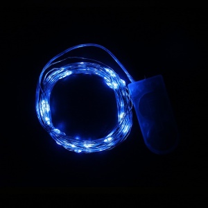 Instalatie Craciun, 3 metri, 30 LED-uri, Albastru, cu baterii, fir cupru, liniar, interior/exterior, Flippy - Img 2