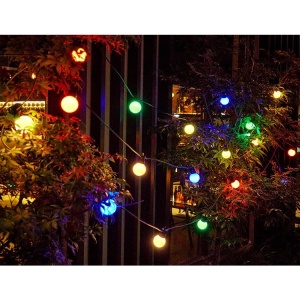 Instalatie Craciun, 5 metri, 15 Becuri LED rotunde, pentru exterior cu incarcare la sursa de curent si telecomanda cu 8 functii, Flippy - Img 5