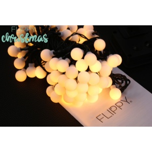 Instalatie Craciun, 5 metri, 20 de LED-uri cu ornament tip Bulb, 8 jocuri de lumini alb cald, cu energie solara, liniar, cablu verde, interior/exterior, Flippy - Img 4